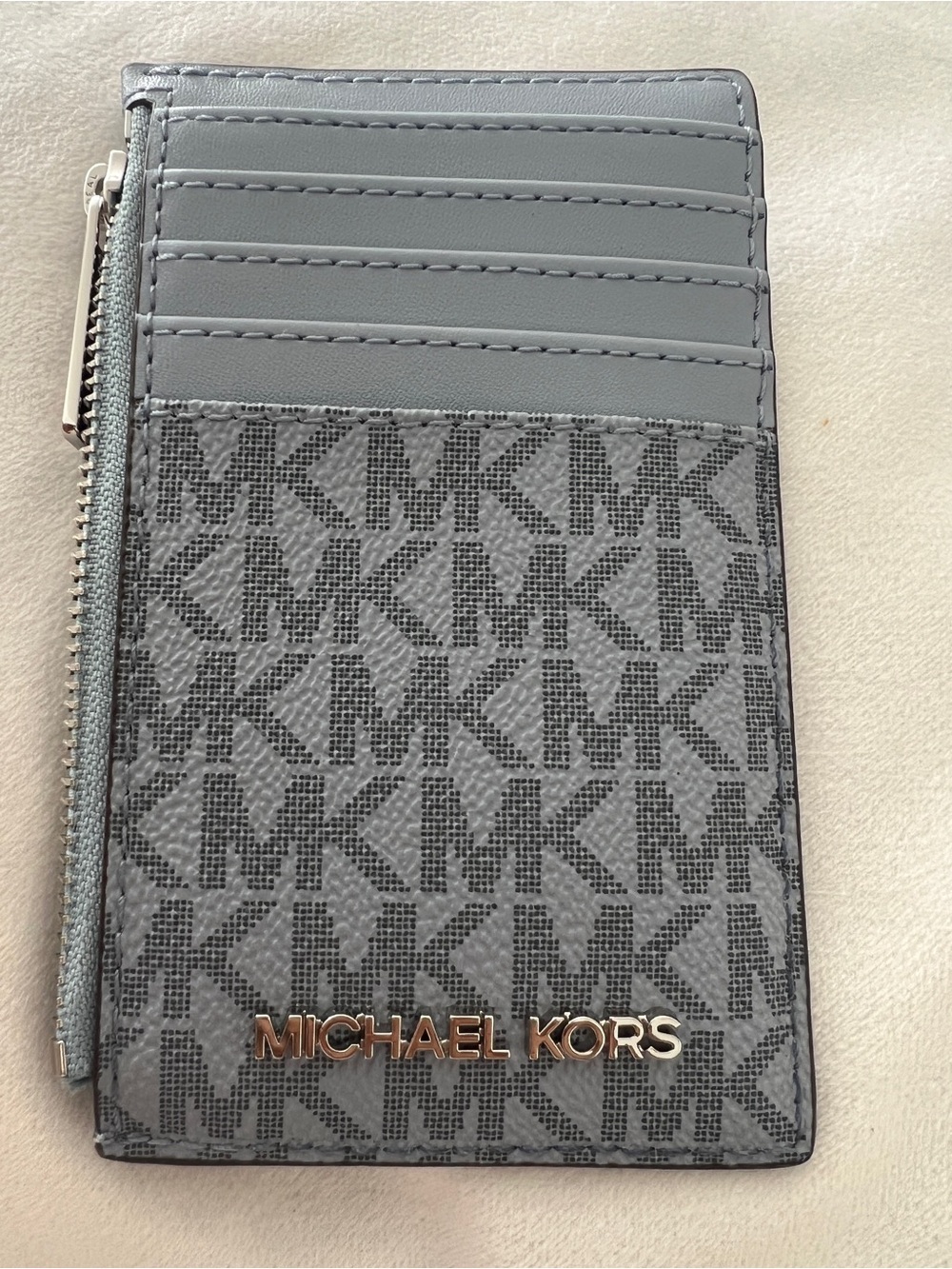Michael Kors Jet  Set Travel Card Case In Pale Blue